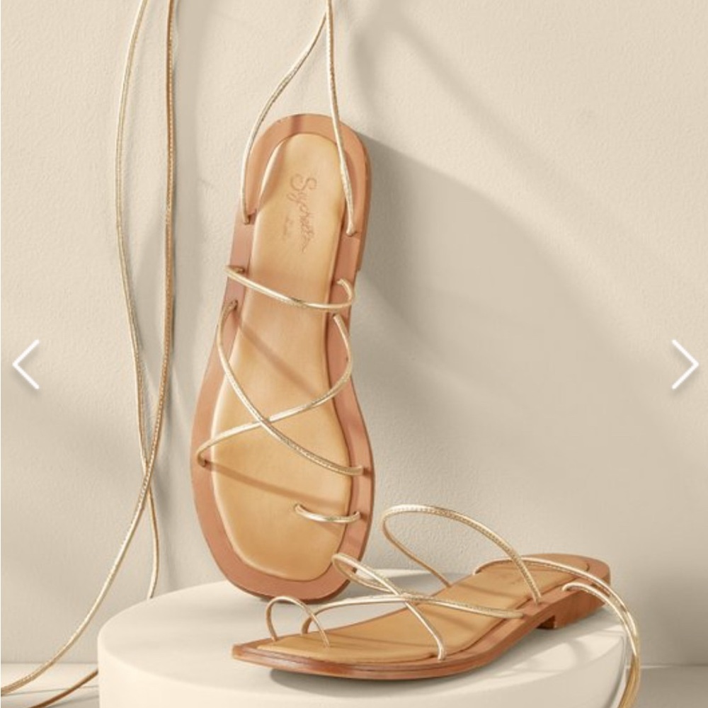 Seychelles Strappy Gold Sandals